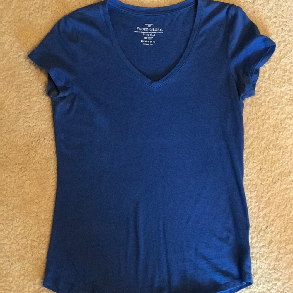 Blue Short Sleeve V-neck Tee!